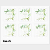 水彩の葉を持つ手ラベルで作成 スクエアシール (シート)