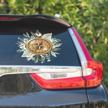 水彩の葉コンパス