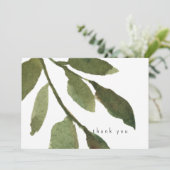 水彩の葉ステムシンプル葬儀ありがとう サンキューカード (スタンド正面)