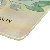 水彩の葉ファミリ名 カッティングボード (角)