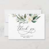 水彩の葉ブライダルシャワーサンキューカード カード (正面)