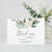 水彩の葉ブライダルシャワーサンキューカード カード (スタンド正面)