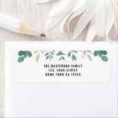 水彩の葉差出人住所ラベル ラベル (インサイチュ)