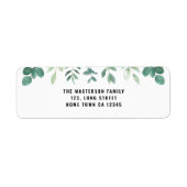 水彩の葉差出人住所ラベル ラベル (正面)