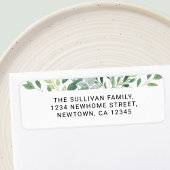 水彩の葉差出人住所 ラベル