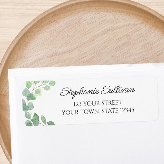 水彩の葉差出人住所 ラベル