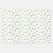 水彩の葉緑 ラッピングペーパーシート (正面2)