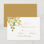 水彩の葉 出欠カード (正面/裏面)