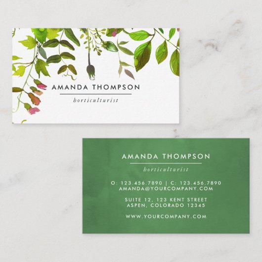 水彩の葉 名刺 (正面/裏面)