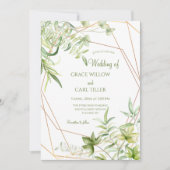 水彩の葉 招待状 (正面)