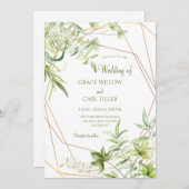 水彩の葉 招待状 (正面/裏面)