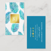 水彩の葉(金ゴールド付) 名刺 (正面/裏面)