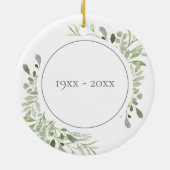 水彩の葉 25周年結婚記念日 セラミックオーナメント (裏面)