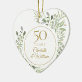 水彩の葉 50周年結婚記念 セラミックオーナメント (左)