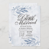 水彩の葉 EAT Drink & Be Married ウェディング 招待状 (正面/裏面)