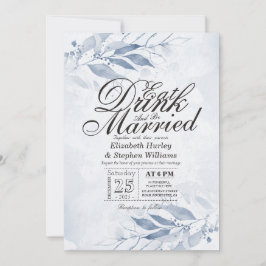水彩の葉 EAT Drink & Be Married ウェディング 招待状