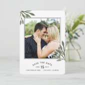 水彩の葉 Save The Date 2 枚の写真 セーブザデート (スタンド正面)