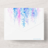 水彩の蔦の花 青 ピンク 紫 ご飯 RSVP オールインワン招待状 (裏面)