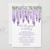 水彩の藤のサイズを小さく結婚する シーズンカード (正面)