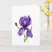 水彩の虹彩グリーティングカ空白のード カード (黄色い花)