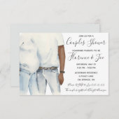 水彩の親が夫婦のベビーシャワーに 招待状 (正面/裏面)