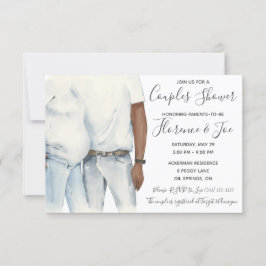 水彩の親が夫婦のベビーシャワーに 招待状