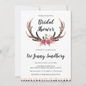 水彩の角 ボヘミアンティック カントリー ウェディング シャワー 招待状 (正面)