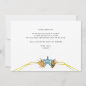 水彩の貝殻があなたをウェディングパーティーの仲間にしてくれる？ 招待状 (裏面)