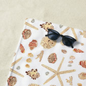 水彩の貝殻 ビーチタオル (インサイチュ)