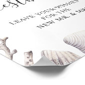 水彩の貝殻 ビーチ ウェディング ゲストブック サイン (角)