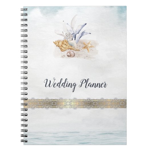 水彩の貝殻、海のノートブック ノートブック (正面)