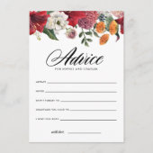 水彩の赤いアマリリス ウェディングアドバイスとウィッシュ エンクロージャーカード (正面)