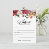 水彩の赤いアマリリス 結婚アドバイスとウィッシュ エンクロージャーカード (スタンド正面)