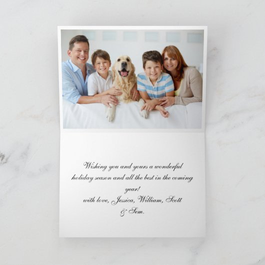 水彩の赤いカーディナルが描かれたクリスマスグリーティングカード2枚 シーズンカード (内部)