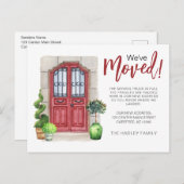 水彩の赤いドアにお引っ越ししました 案内ポストカード (正面/裏面)