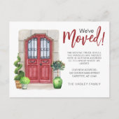 水彩の赤いドアにお引っ越ししました 案内ポストカード (正面)