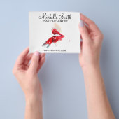 水彩の赤い唇と口紅のメイクアップ ブランディング チラシ (手)