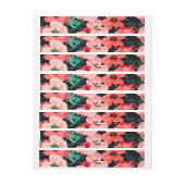 水彩の赤い花 ラップアラウンドラベル (シート)