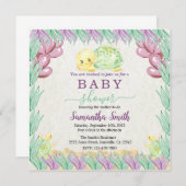 水彩の赤ちゃんカメ 招待状 (正面/裏面)