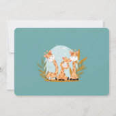 水彩の赤ちゃんキリン サファリ動物の誕生日 招待状 (裏面)