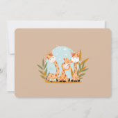 水彩の赤ちゃんキリン サファリ動物の誕生日 招待状 (裏面)