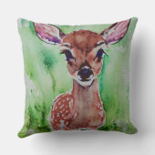 水彩の赤ちゃん鹿 クッション (裏面)