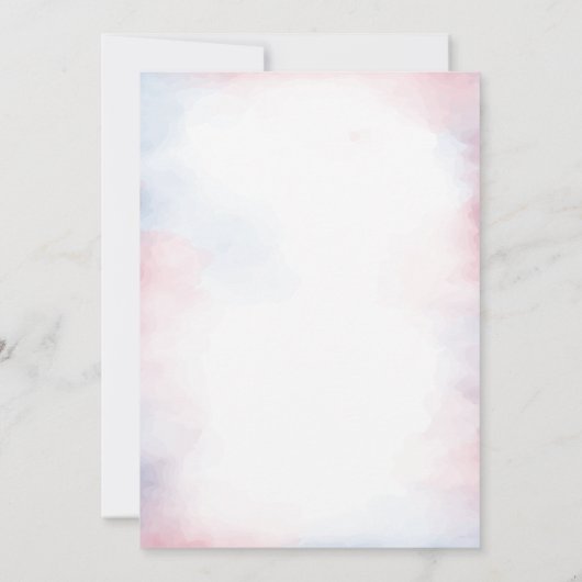 水彩の赤と青の7月4日パーティー 招待状 (裏面)