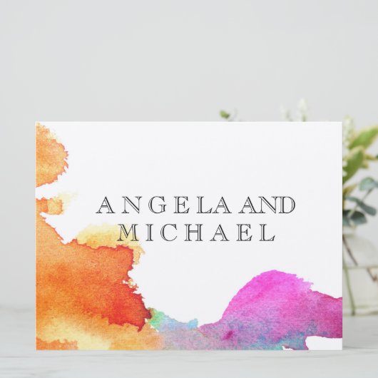 水彩の跳ね返り 招待状 (スタンド正面)