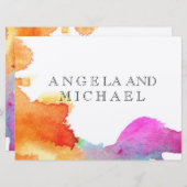 水彩の跳ね返り 招待状 (正面/裏面)