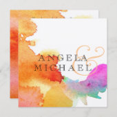 水彩の跳ね返り 招待状 (正面/裏面)