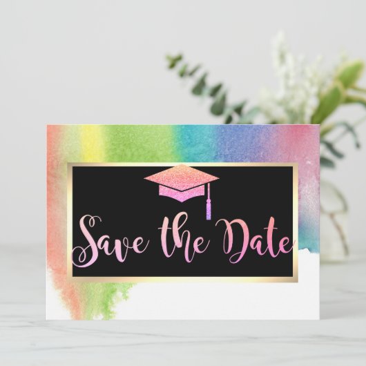 水彩の輝き グラデーション 誕生日おめでとう セーブザデート (スタンド正面)