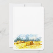 水彩の農業用トラクターと干草のベイビーシャワー 招待状 (裏面)