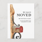 水彩の郵便箱 引っ越しのお知らせ 案内ポストカード (正面)