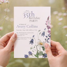 水彩の野の花の35歳の誕生日